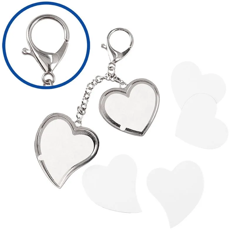 Llavero metálico dos corazones personalizado con foto o logo