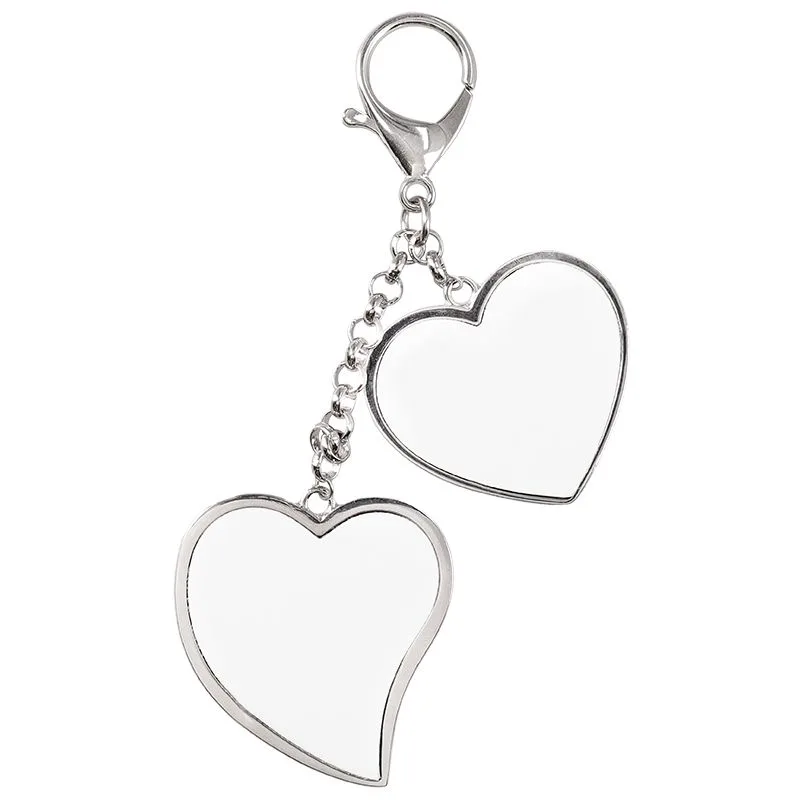Llavero metálico dos corazones personalizada — vista 6